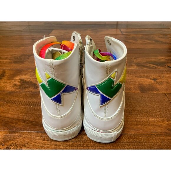 Zadig & Voltaire High Flash Pride High Top White Leather Sneakers Size 41 | 11 - Picture 7 of 9